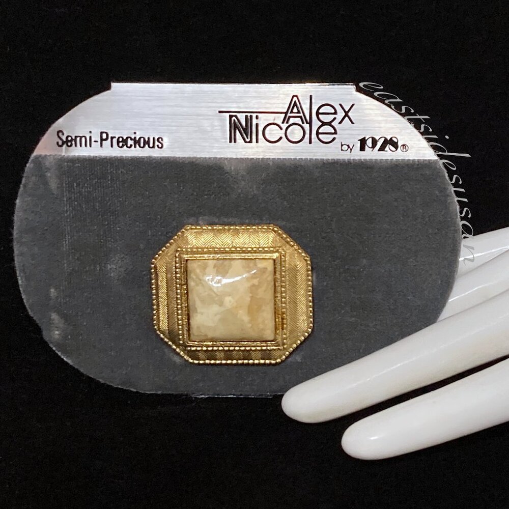 VTG 80s Real Stone 1928 Alex Nicole Pin / Brooch NEVER USED NWT